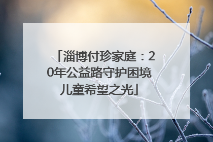 淄博付珍家庭：20年公益路守护困境儿童希望之光