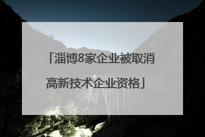 淄博8家企业被取消高新技术企业资格