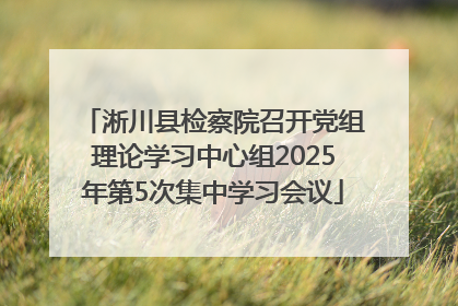 淅川县检察院召开党组理论学习中心组2025年第5次集中学习会议