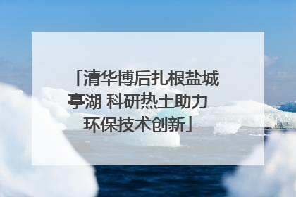 清华博后扎根盐城亭湖 科研热土助力环保技术创新