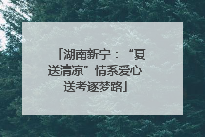 湖南新宁：“夏送清凉”情系爱心送考逐梦路