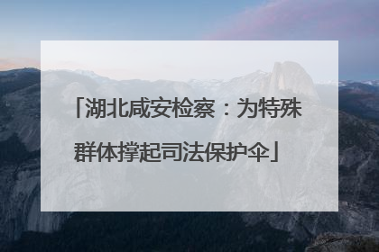 湖北咸安检察：为特殊群体撑起司法保护伞
