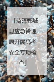 菏泽鄄城县应急管理局开展高考安全专项检查