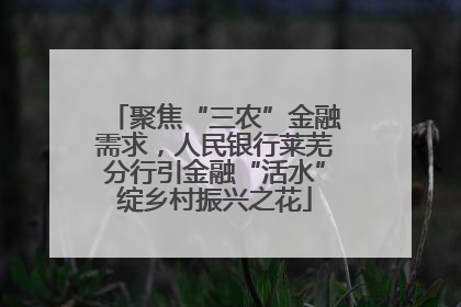 聚焦“三农”金融需求，人民银行莱芜分行引金融“活水”绽乡村振兴之花