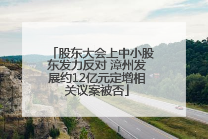 股东大会上中小股东发力反对 漳州发展约12亿元定增相关议案被否
