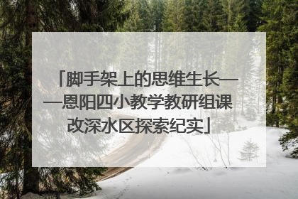 脚手架上的思维生长——恩阳四小教学教研组课改深水区探索纪实