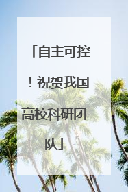 自主可控！祝贺我国高校科研团队
