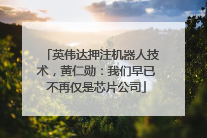 英伟达押注机器人技术，黄仁勋：我们早已不再仅是芯片公司