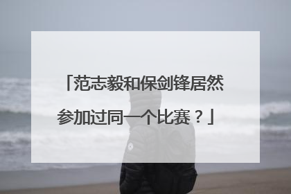 范志毅和保剑锋居然参加过同一个比赛？