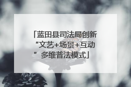 蓝田县司法局创新“文艺+场景+互动”多维普法模式