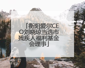 衡阳爱尔CEO刘晓琼当选市残疾人福利基金会理事