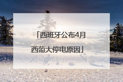 西班牙公布4月西葡大停电原因