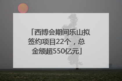 西博会期间乐山拟签约项目22个，总金额超550亿元