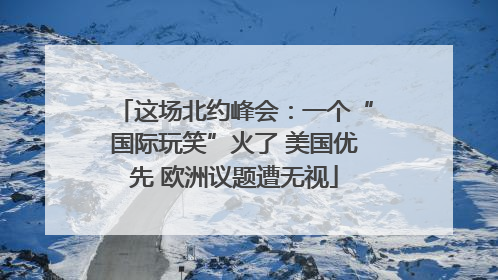 这场北约峰会：一个“国际玩笑”火了 美国优先 欧洲议题遭无视
