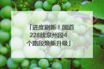 进度刷新！国道228线泉州段4个路段焕新升级