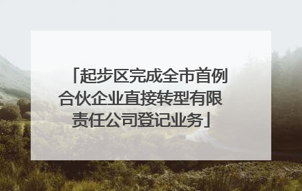 起步区完成全市首例合伙企业直接转型有限责任公司登记业务