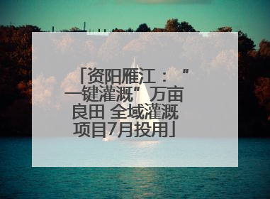 资阳雁江：“一键灌溉”万亩良田 全域灌溉项目7月投用