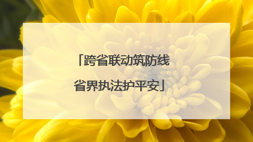跨省联动筑防线 省界执法护平安