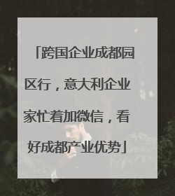 跨国企业成都园区行，意大利企业家忙着加微信，看好成都产业优势