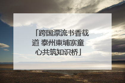 跨国漂流书香载道 泰州柬埔寨童心共筑知识桥