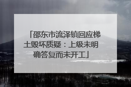邵东市流泽镇回应梯土毁坏质疑：上级未明确答复而未开工