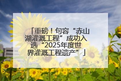 重磅！句容“赤山湖灌溉工程”成功入选“2025年度世界灌溉工程遗产”