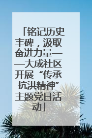 铭记历史丰碑，汲取奋进力量——大成社区开展“传承抗洪精神”主题党日活动
