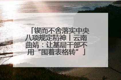 锲而不舍落实中央八项规定精神丨云南曲靖：让基层干部不用“围着表格转”