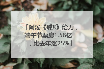 阿汤《碟8》给力，端午节票房1.56亿，比去年涨25%