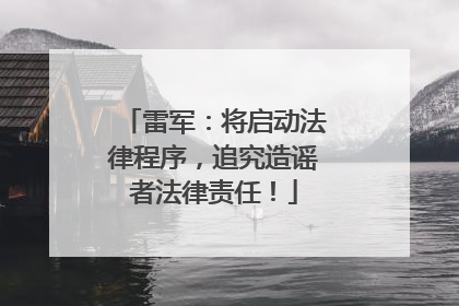 雷军：将启动法律程序，追究造谣者法律责任！