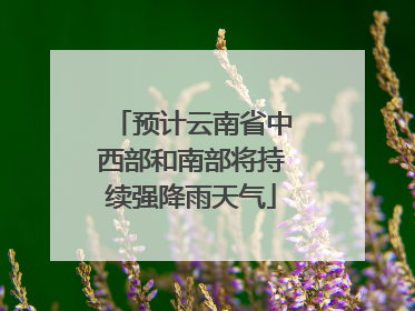 预计云南省中西部和南部将持续强降雨天气