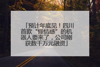 预计年底见！四川首款“懂情感”的机器人要来了，公司刚获数千万元融资