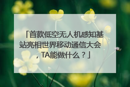 首款低空无人机感知基站亮相世界移动通信大会，TA能做什么？