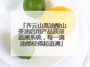 齐云山高油酸山茶油启用产品质量追溯系统，每一滴油都经得起追溯