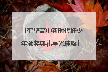 鹤壁高中新时代好少年颁奖典礼星光璀璨