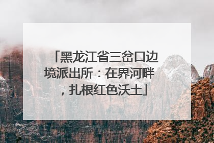 黑龙江省三岔口边境派出所：在界河畔，扎根红色沃土
