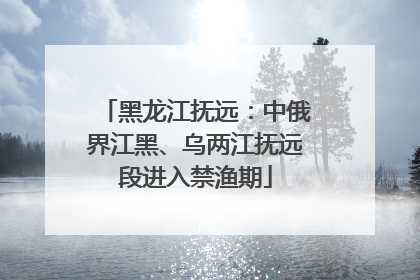 黑龙江抚远：中俄界江黑、乌两江抚远段进入禁渔期