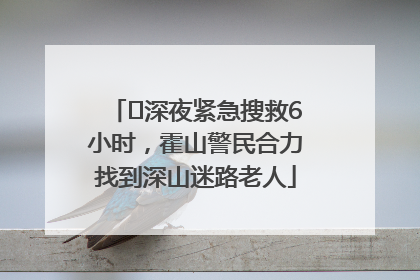﻿深夜紧急搜救6小时，霍山警民合力找到深山迷路老人