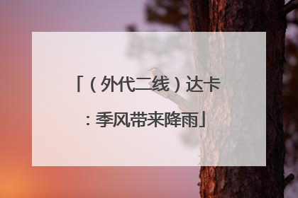（外代二线）达卡：季风带来降雨