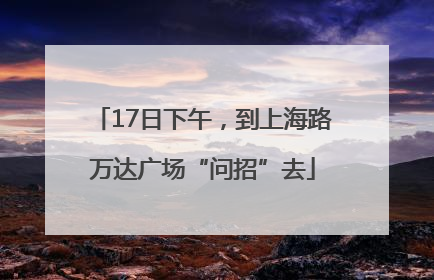17日下午，到上海路万达广场“问招”去