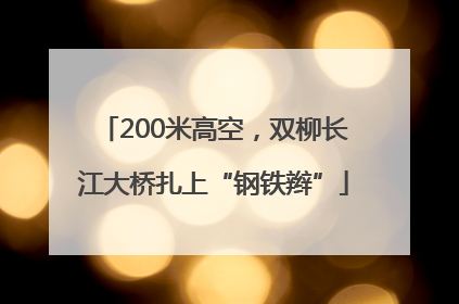 200米高空，双柳长江大桥扎上“钢铁辫”