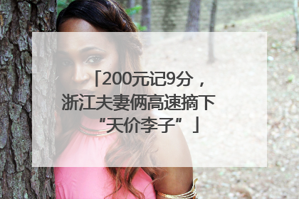 200元记9分，浙江夫妻俩高速摘下“天价李子”