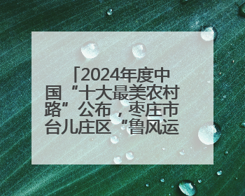 2024年度中国“十大最美农村路”公布，枣庄市台儿庄区“鲁风运河”古城文化廊道上榜！