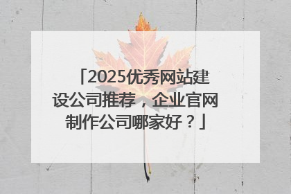 2025优秀网站建设公司推荐，企业官网制作公司哪家好？
