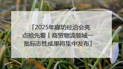 2025年廊坊经洽会亮点抢先看丨商贸物流领域一批标志性成果将集中发布