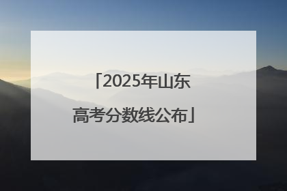 2025年山东高考分数线公布