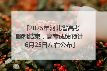 2025年河北省高考顺利结束，高考成绩预计6月25日左右公布