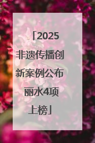 2025非遗传播创新案例公布 丽水4项上榜