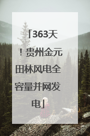 363天！贵州金元田林风电全容量并网发电