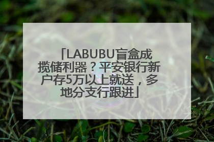 LABUBU盲盒成揽储利器？平安银行新户存5万以上就送，多地分支行跟进